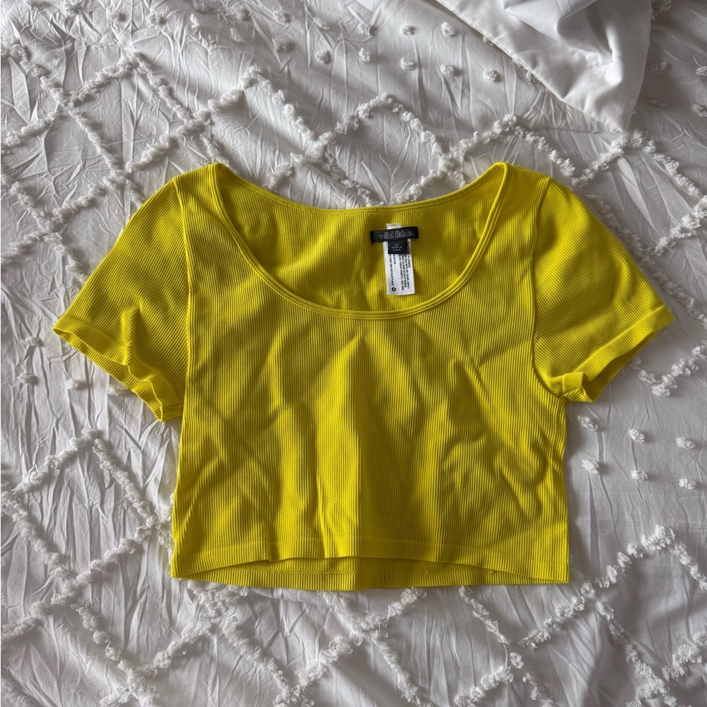 Wild Fable Bright Yellow Crop Top